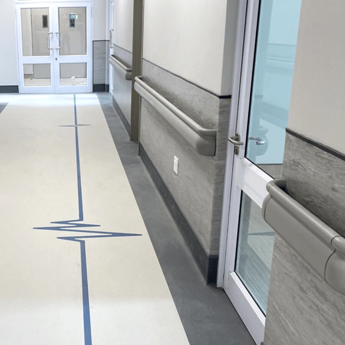 Area Military Hospital Unit Vinyl Flooring Project by Polyflor Eastern Cape - beautiful vinyl flooring detail in medical corridor